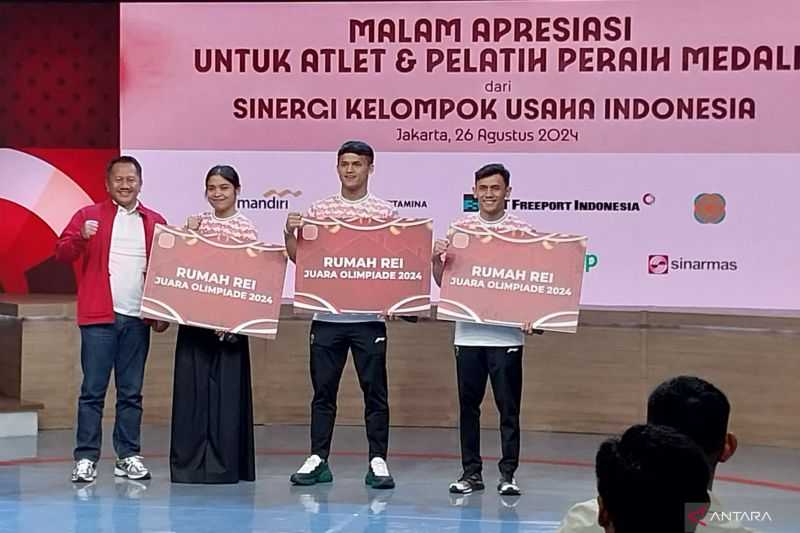 Kabar Gembira, Tiga Atlet Peraih Medali Olimpiade Paris Dapat Hadiah Rumah dari REI