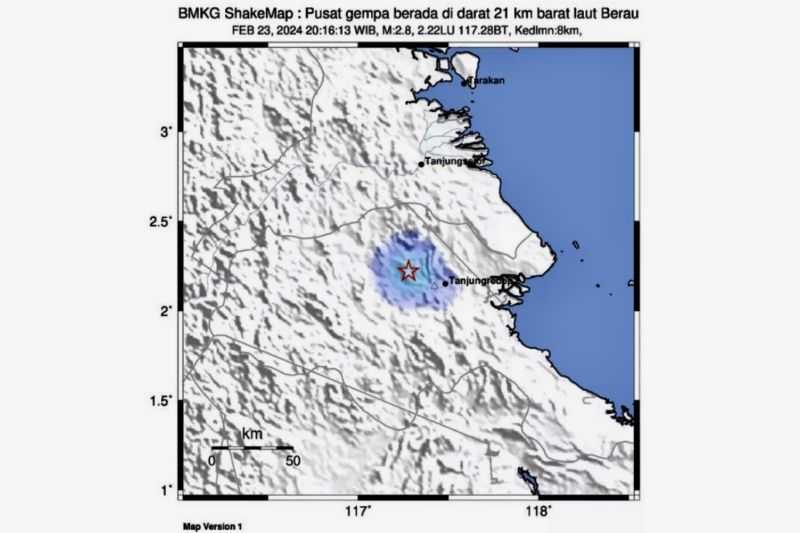 Kabupaten Berau Diguncang Gempa Magnitudo 5,6 Aktivitas Sesar Mangkalihat