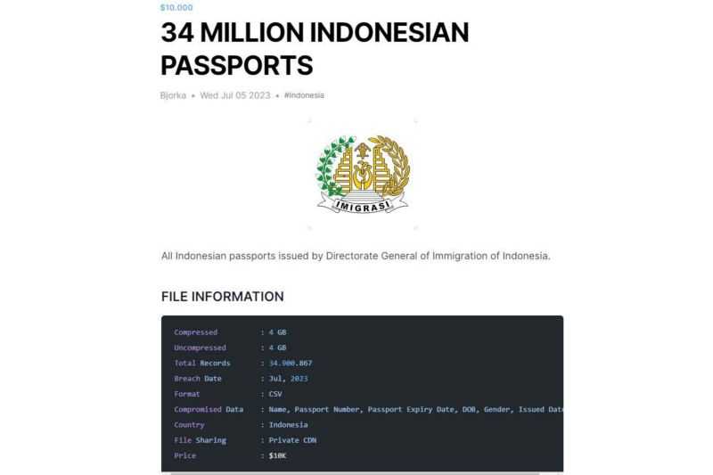 Kemenkominfo Akan Klarifikasi ke Ditjen Imigrasi terkait Kebocoran Data Paspor