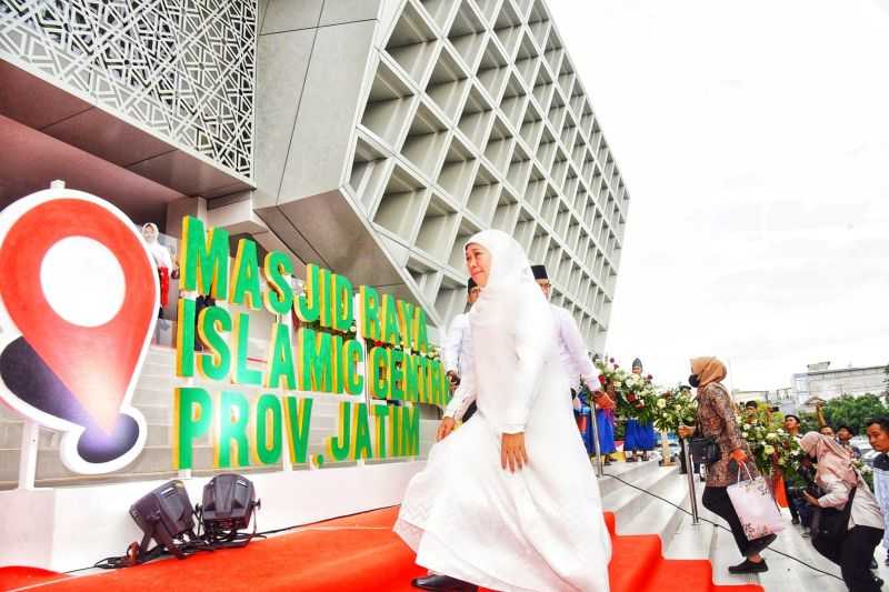 Khofifah Pastikan Masjid Islamic Centre Surabaya Siap Dipakai saat Ramadhan