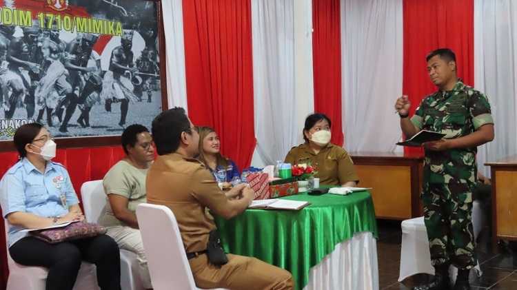 Kodim Mimika Gelar Rapat Teknis dalam Rangka Giat Baksos yang Akan Digelar PPAD