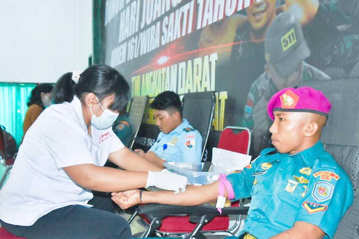 Korem 161/Wirasakti Berhasil Kumpulkan 146 Kantong Darah dalam Aksi Donor Darah