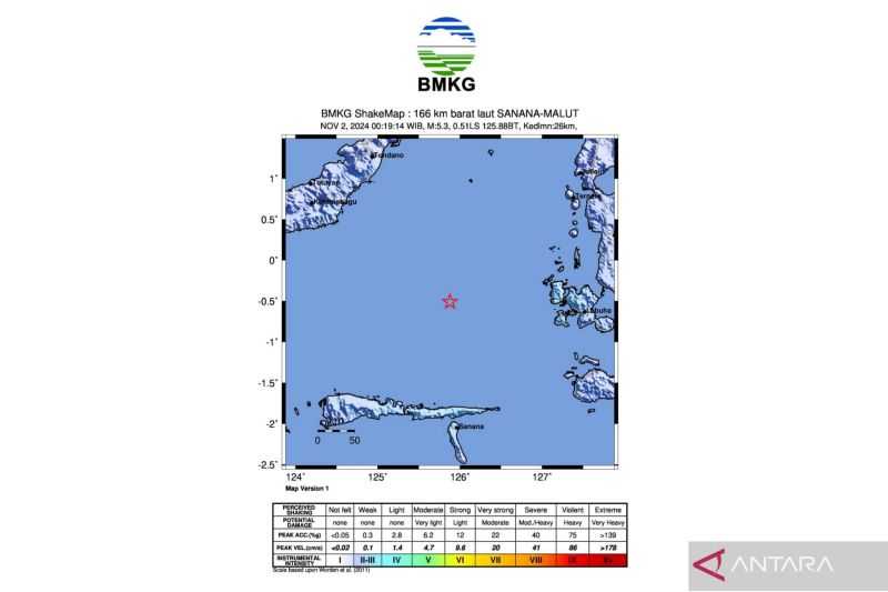 Kota Sanana di Maluku Utara Diguncang Gempa 5,4 Magnitudo Akibat Deformasi Kerak Bumi