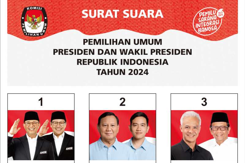 KPU RI Nyatakan Desain Surat Suara Pilpres 2024 Sudah Disepakati Paslon