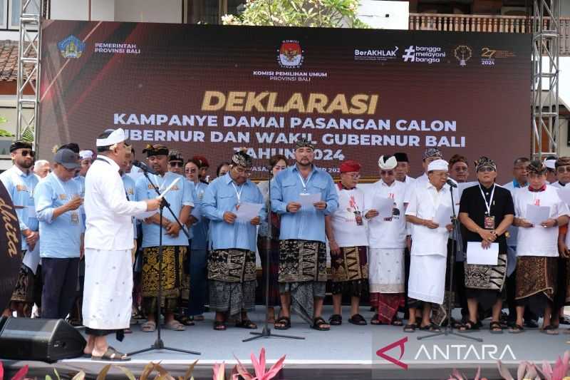 KPU se-Provinsi Bali Deklarasi Kampanye Damai Pilkada 2024 Lebih Awal