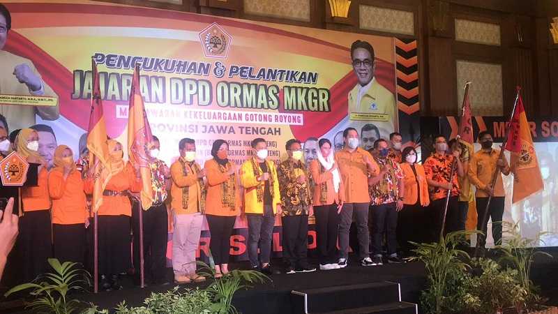 Lantik Jajaran DPD Ormas MKGR Jateng, Adis Kadir: Kembalikan Kemenangan Partai Golkar