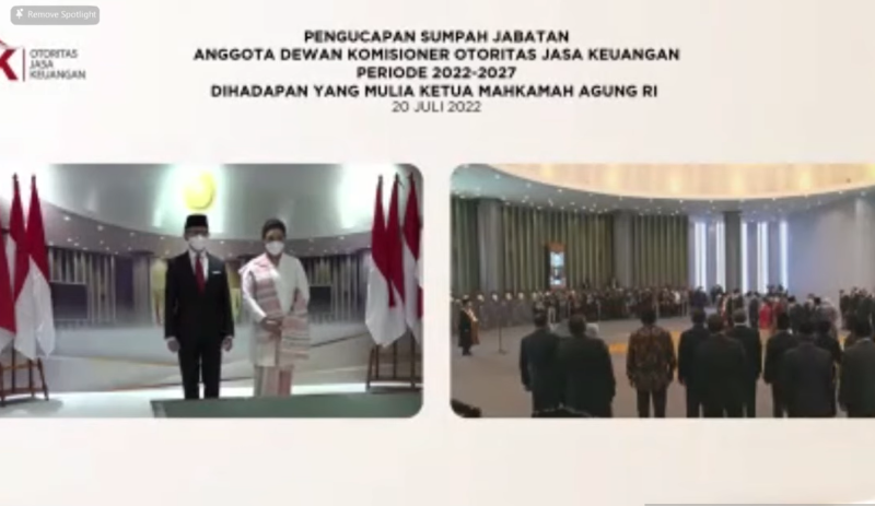 MA Ambil Sumpah Sembilan Anggota Dewan Komisioner OJK 2022-2027