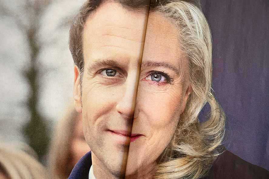 Macron Bersaing Ketat dengan Le Pen