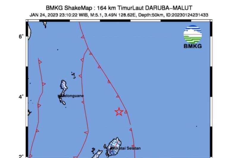 Maluku Utara Diguncang Gempa 5,1 Magnitudo