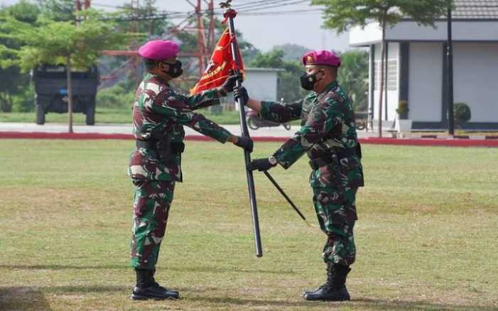 Mayor Mar Indra Fauzi Resmi Jadi Komandan Batalyon Marinir Pertahanan Pangkalan I Belawan