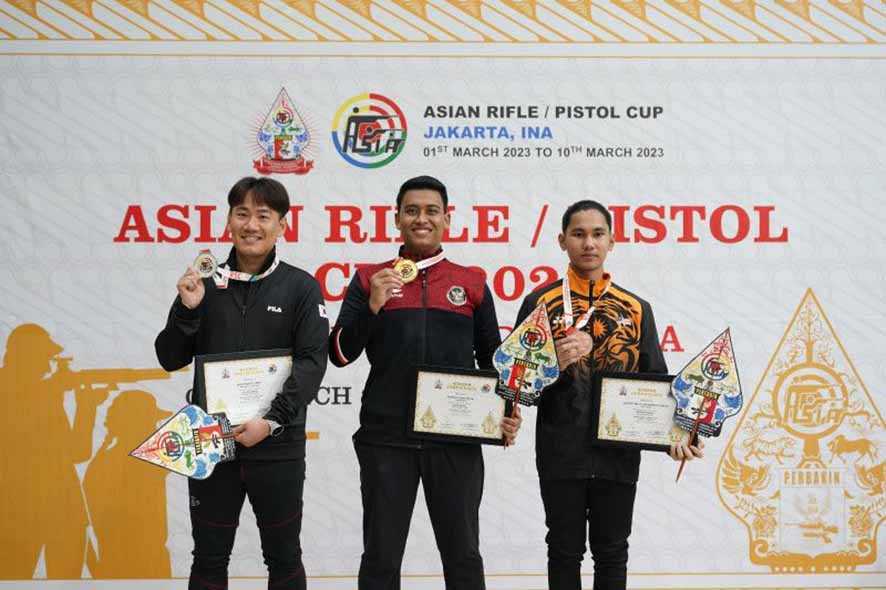 Medali Emas Pertama Indonesia di Piala Asia Rifle/Pistol 2023