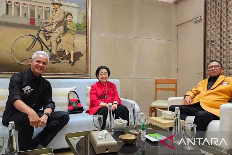 Megawati dan Ganjar Temui Ketum Hanura OSO di Kantor DPP PDIP