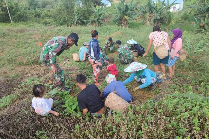 Membanggakan, Anggota TNI di Perbatasan Bantu Warga Berkebun Sayur untuk Ketahanan Pangan