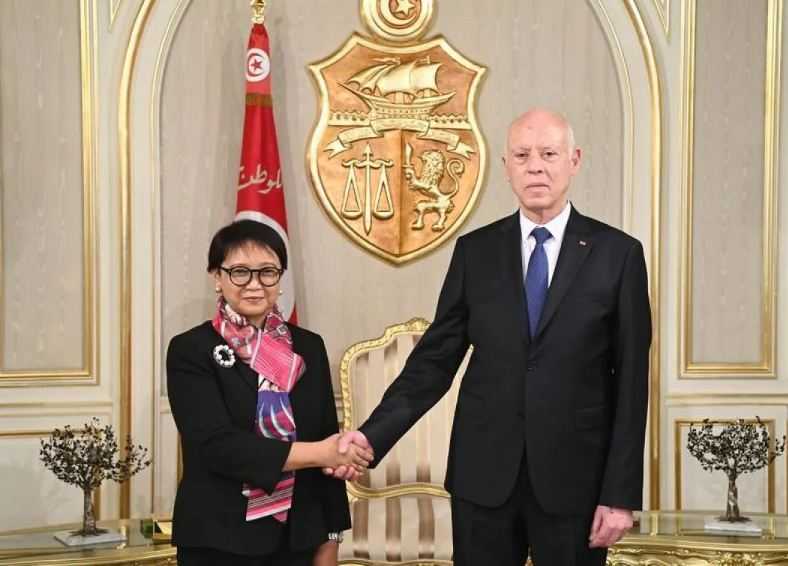 Menlu RI dan Presiden Tunisia Bahas Hubungan dan Kerja Sama Bilateral