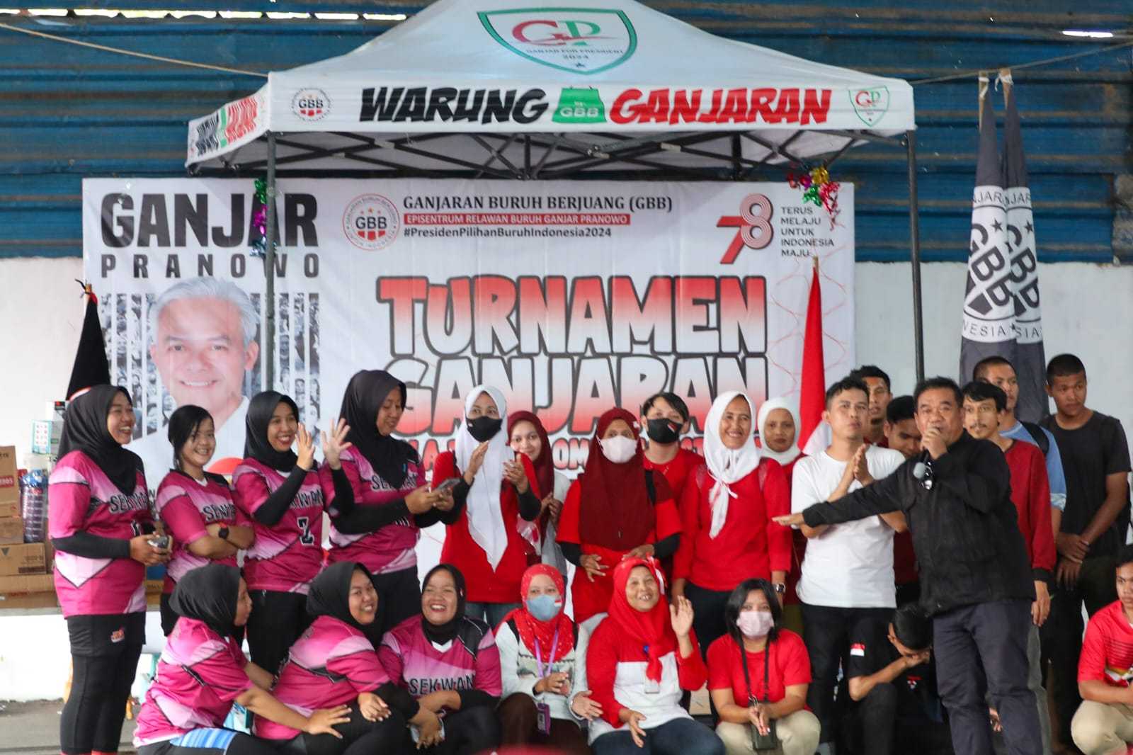 Meriahkan HUT ke-78 RI, Ganjaran Buruh Berjuang Adakan Turnamen Bola Voli di Subang 3