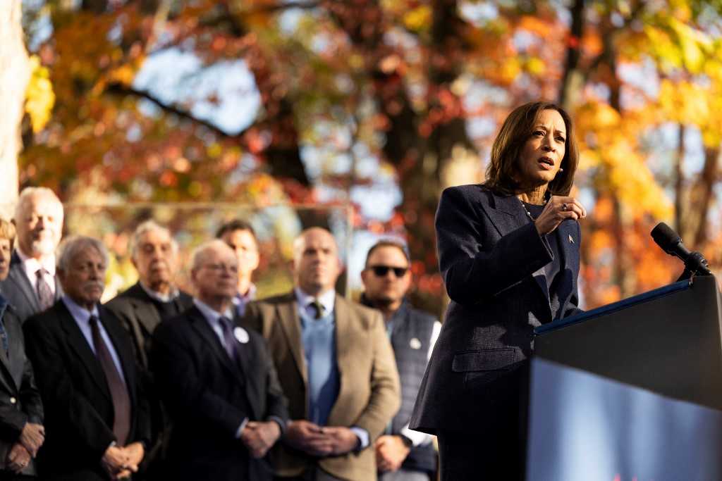 Momen Kamala Harris di Acara Kampanye di Washington Crossing Historic Park 3