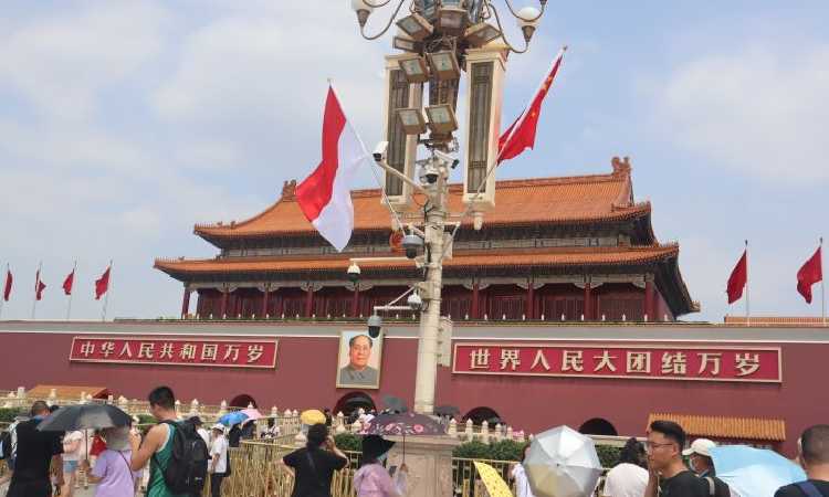 Momen Langka! Bendera Indonesia Berkibar di Kota Terlarang Beijing Tiongkok