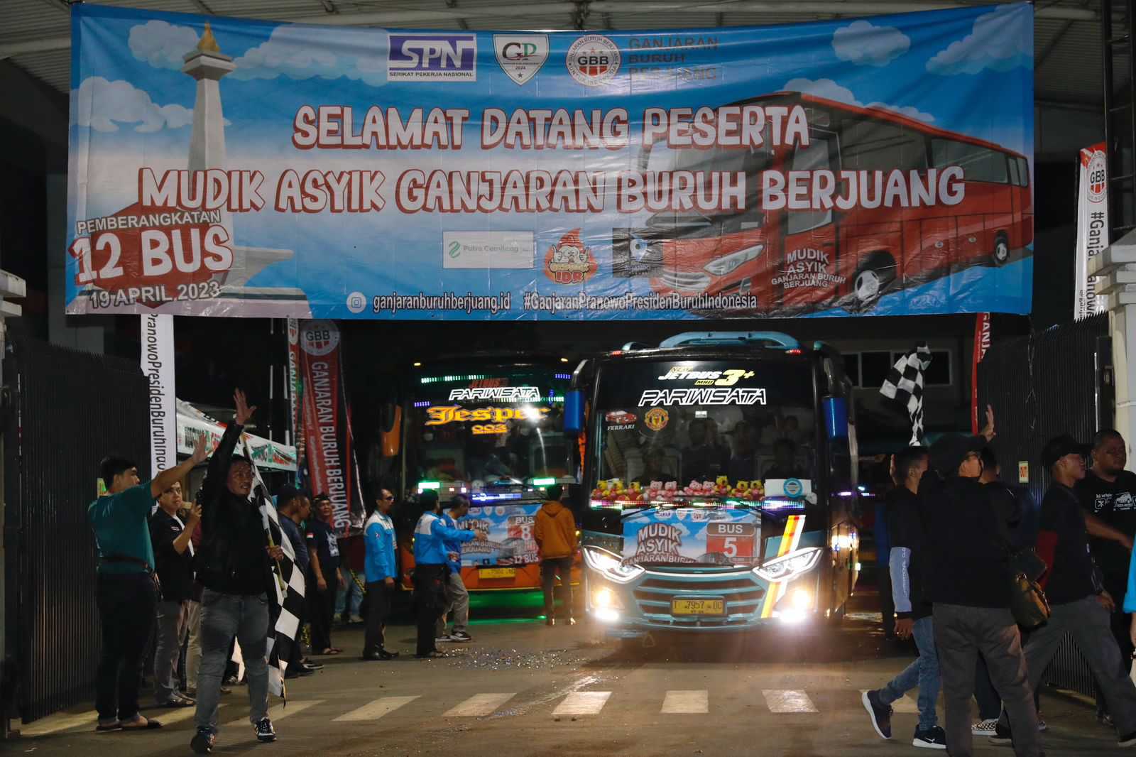 Mudik Asyik, GBB Dukung Ganjar Berangkatkan 600 Buruh di Kabupaten Tangerang