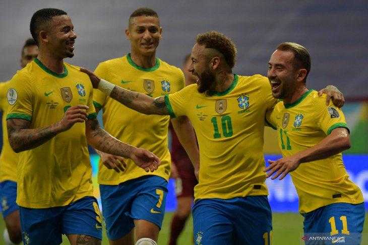 Neymar Cetak Gol dari Penalti, Brasil Menang 3-0 atas Venezuela