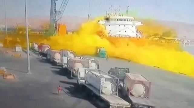 Ngeri! Tangki Berisi Gas Klorin Jatuh dan Bocor di Pelabuhan Yordania , 12 Orang Tewas, Ratusan Luka-luka