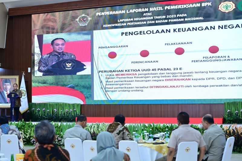 Opini Laporan Keuangan Kementan 2023 Diturunkan Jadi WDP