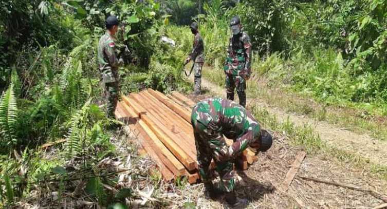 Patroli Prajurit TNI di Tengah Hutan Membuahkan Hasil, Barang Ilegal Pun Diamankan