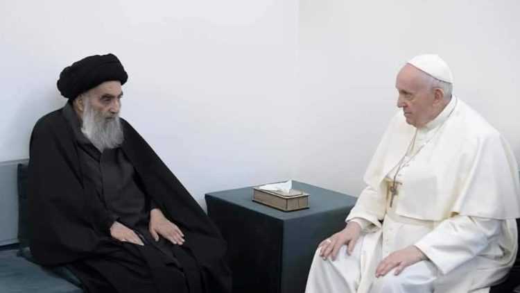 Paus Fransiskus Menemui Ulama Paling Senior Syiah, Ayatollah Ali al-Sistani di Kota Suci Najaf, Irak