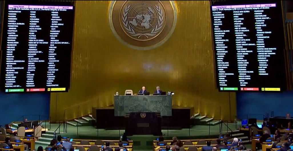 PBB Keluarkan Resolusi Mengutuk Pencaplokan Rusia Atas Wilayah Ukraina, Tiongkok Abstain