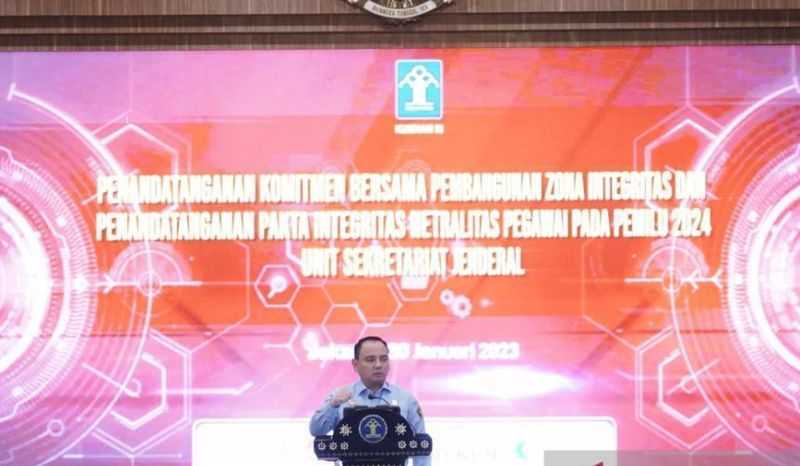 Pegawai Kemenkumham Tandatangani Pakta Integritas Netral di Pemilu 2024