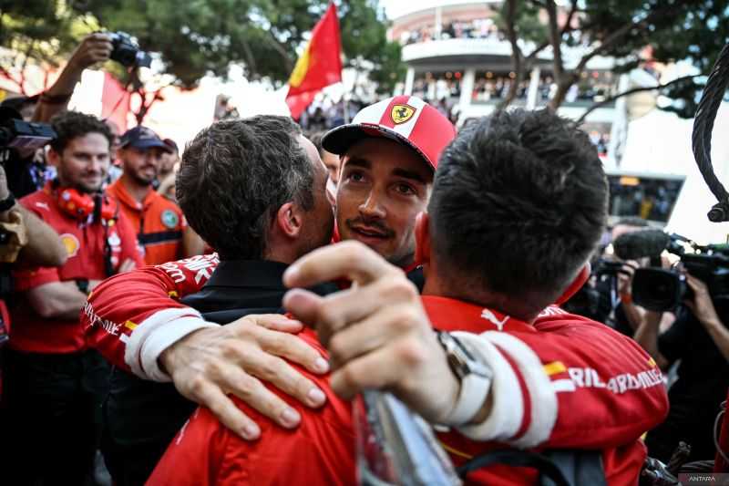 Pembalap Ferrari Charles Lecrerc Menangi Balapan GP Monako