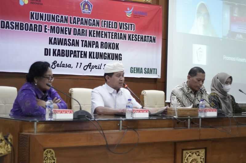 Pemkab Klungkung Bali Jadi Model Penerapan dashboard e-monev Kawasan Tanpa Rokok