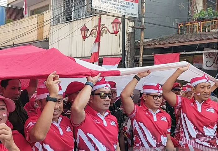 Pemkot Bogor Gelar Kirab Merah Putih Sepanjang 100 Meter Sambut HUT ke-78 RI
