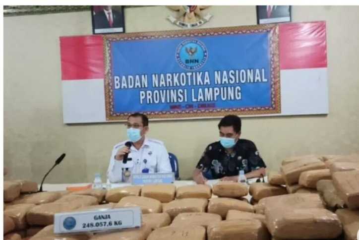 Pengiriman 248,057 Kg Ganja Dikendalikan Narapidana Lapas Rajabasa