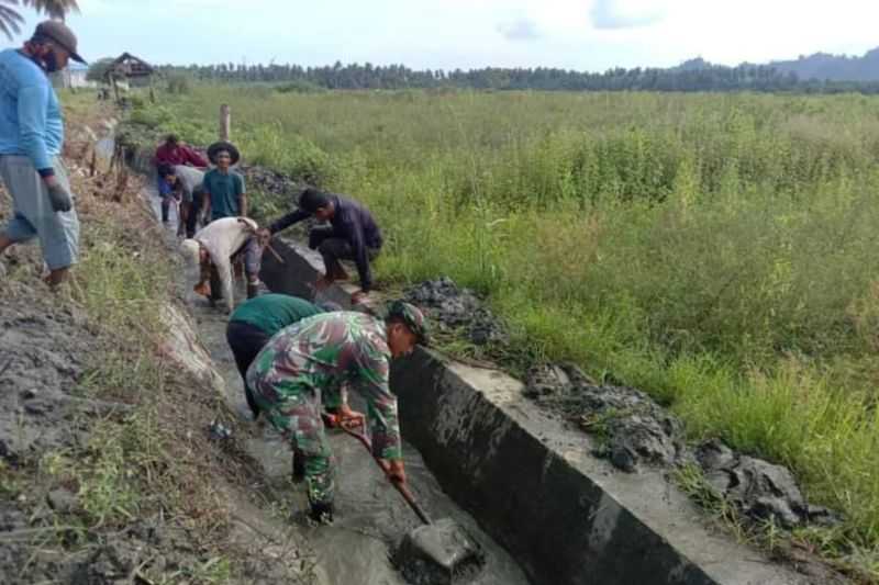 Perkuat Ketahanan Pangan, Tentara Diterjunkan untuk Bersihkan Saluran Irigasi Pertanian di Pasangkayu