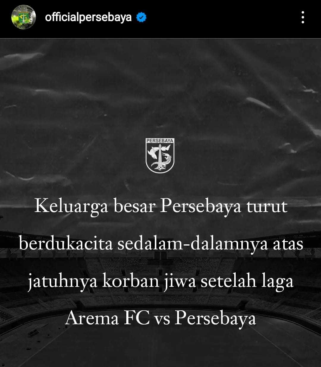 Persebaya Sampaikan Duka Cita,  Arema FC Buka Crisis Center dan Siap Beri Santunan  