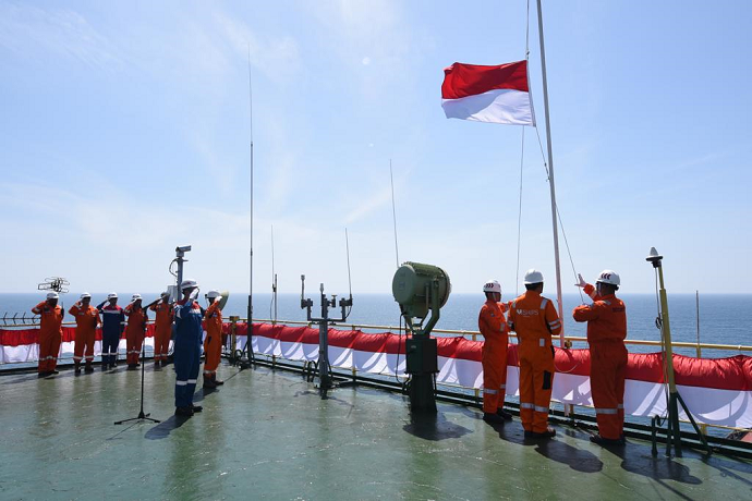 Pertamina International Shipping Menggelar Upacara di Kapal Abherka