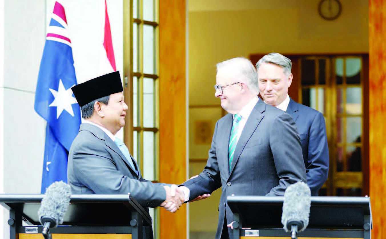 PERTEMUAN BILATERAL PM AUSTRALIA DENGAN PRESIDEN TERPILIH RI PRABOWO