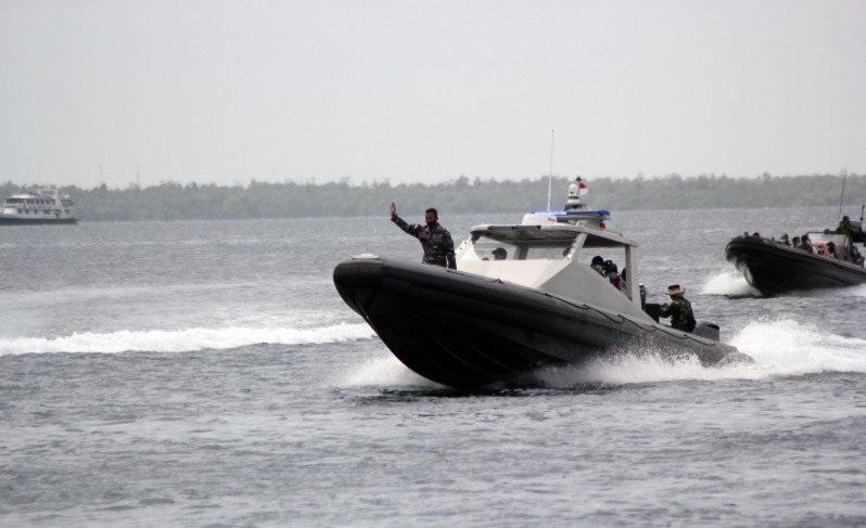 Satkopaska Koarmada III Uji Coba Senjata Mesin