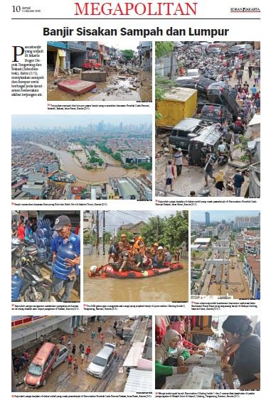 Banjir Sisakan Sampah dan Lumpur