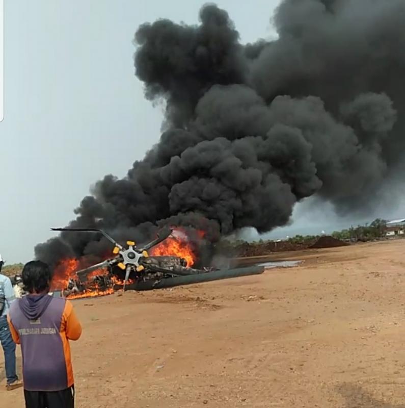 Helikopter Jatuh di Kawasan Industri Kendal