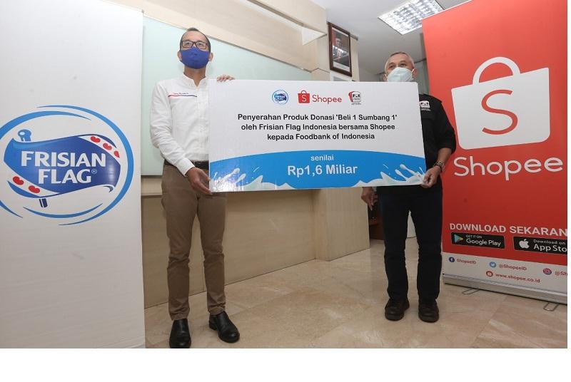 Frisian Flag Bersama Shopee Donasikan Susu Senilai Rp1,6 Miliar