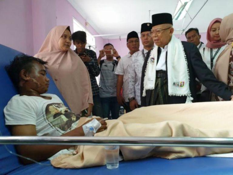 Kunjungi Banten, Ma'ruf Amin Rasakan Penderitaan Korban
