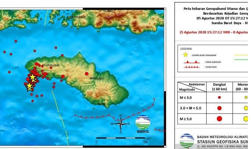 BMKG: Rentetan Gempa di Sumba Tak Berpotensi Tsunami