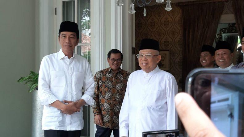 Jokowi Bahas Hasil Survei di Rumah Ma'ruf Aminkoran