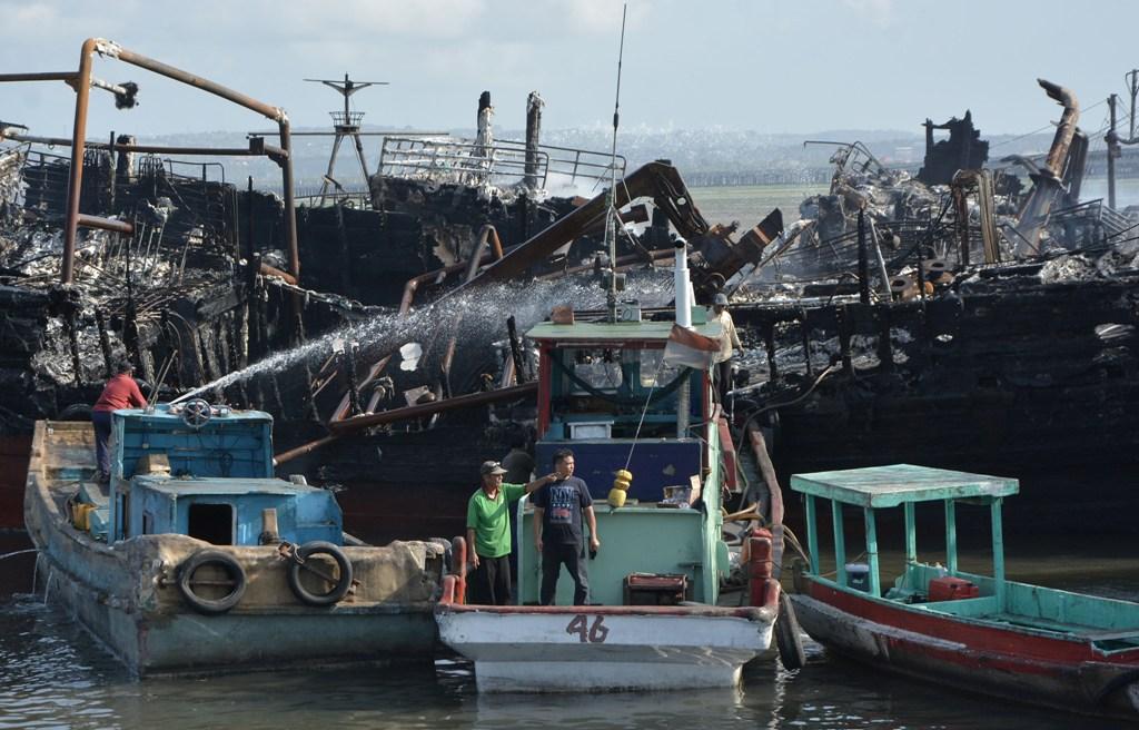 Polisi Benoa Belum Bisa Olah TKP Kebakaran Kapal