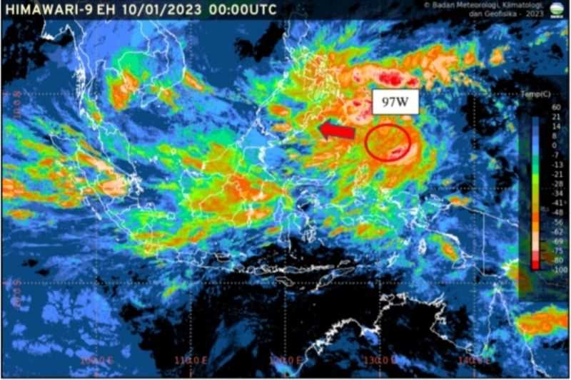 Potensi Hujan Lebat, Bibit Siklon 97W di Laut Filipina Bisa Pengaruhi Cuaca Indonesia
