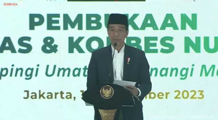Presiden Jokowi Buka Munas-Konbes NU 2023 di Cipayung