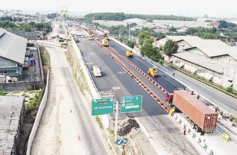 PROGRES PENINGGIAN JALAN DAN JEMBATAN TOL SEMARANG-DEMAK