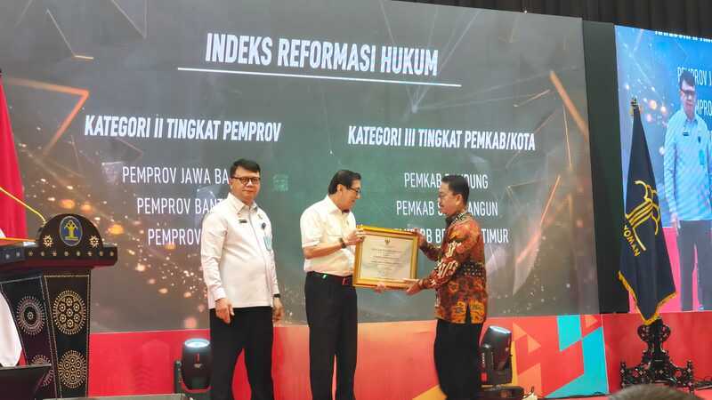 Provinsi Banten Sabet Penghargaan Terbaik ke-2 Indeks Reformasi Hukum Kemenkumham