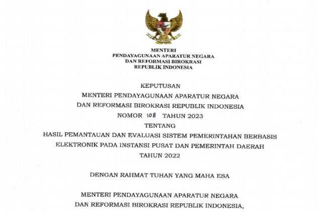 Provinsi Lampung Raih Peringkat 1 se-Sumatera Indeks SPBE Penilaian Menpan RB